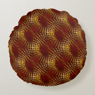 Reddish golden grille looking puffed or inflated t round cushion