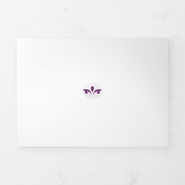 Reddish Magenta decorative Tri-Fold Card (Cover)