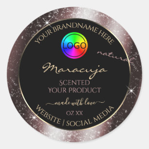 Reddish Metal Glitter Frame Product Label and Logo
