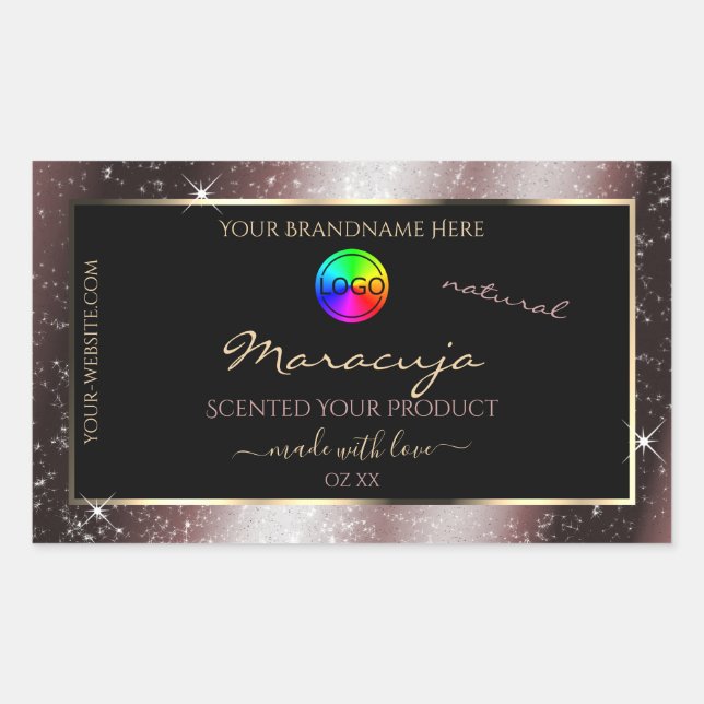 Reddish Metal Glitter Frame Product Label and Logo (Front)