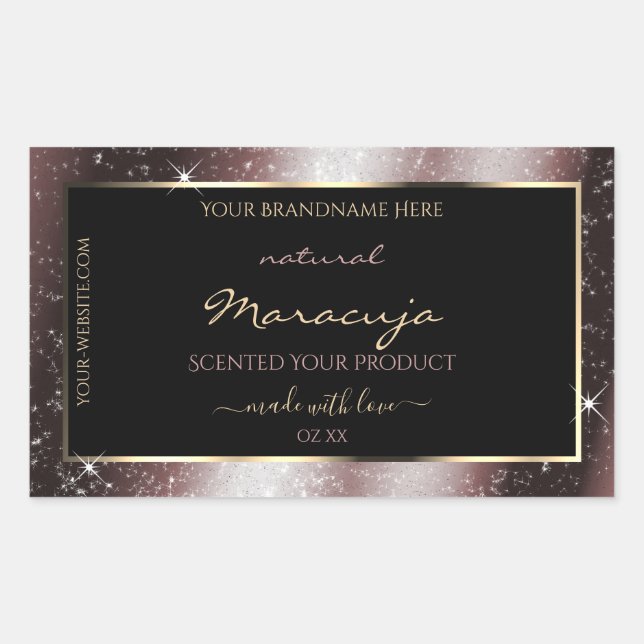 Reddish Metal Sparkle Glitter Frame Product Label (Front)