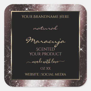 Reddish Metal Sparkle Glitter Frame Product Label