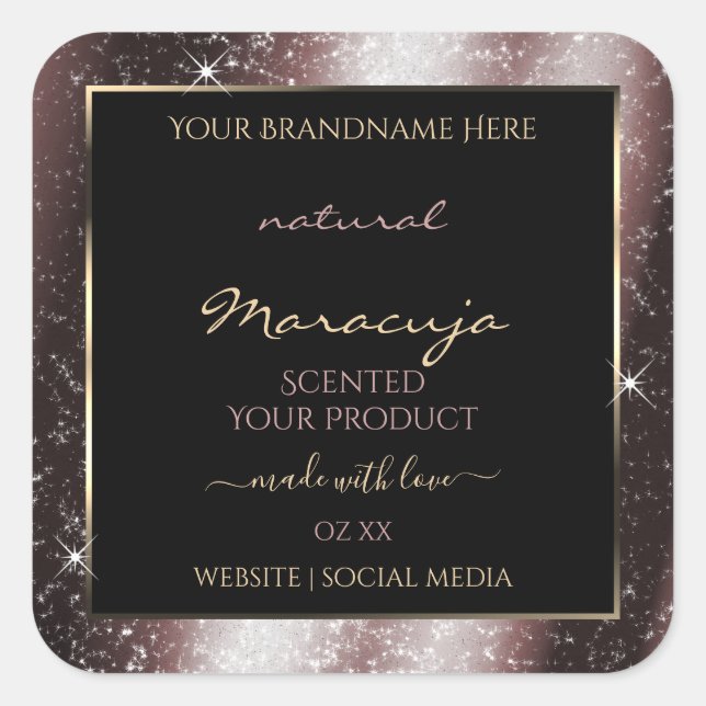Reddish Metal Sparkle Glitter Frame Product Label (Front)