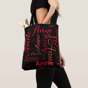 Reddish Names Pattern Black Stylish Tote Bag