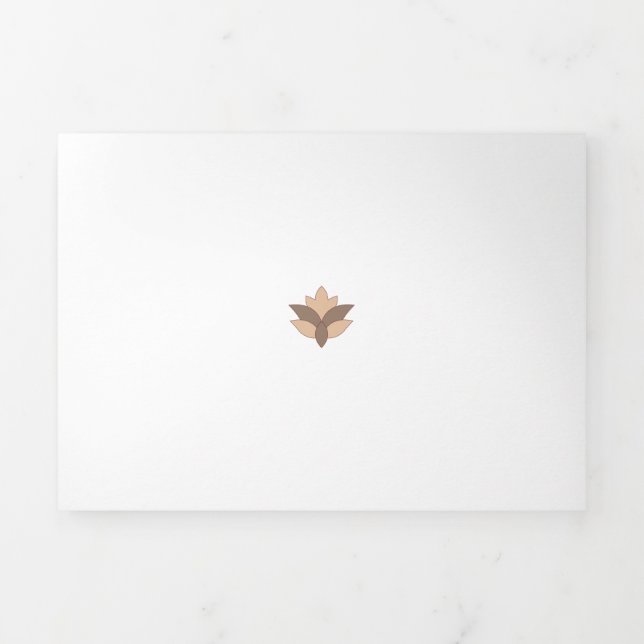 Reddish Orange, Orange language Tri-Fold Card (Cover)