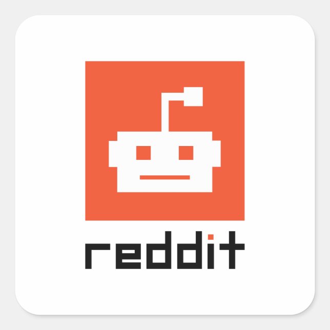 Reddit Logo Art Square Sticker (Front)
