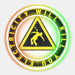reddy kilowatt electricity will kill you  classic round sticker