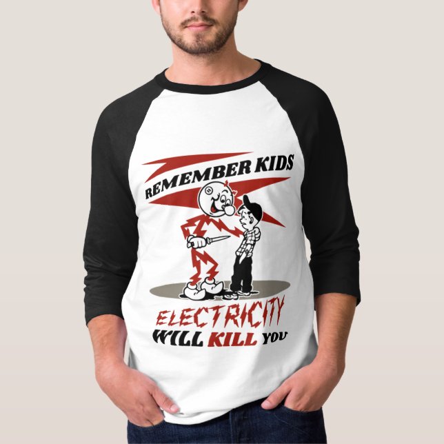Reddy's Kilowatts, Electricity Will Kill You T-Shirt (Front)
