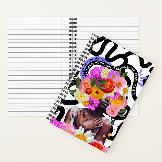 Redeemed and Crowned Digital Collage Christian Art Notebook (Inside)