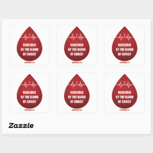 Redeemed by the Blood of Christ – Christian Faith  Square Sticker