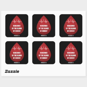 Redeemed by the Blood of Christ – Christian Faith  Square Sticker