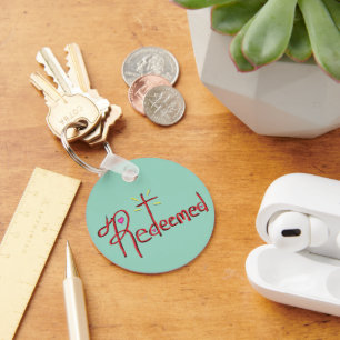 Redeemed Christian Cross Heart Key Ring