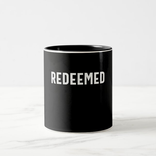 Redeemed Christian Quote - Faith and Redemption Two-Tone Coffee Mug (Center)