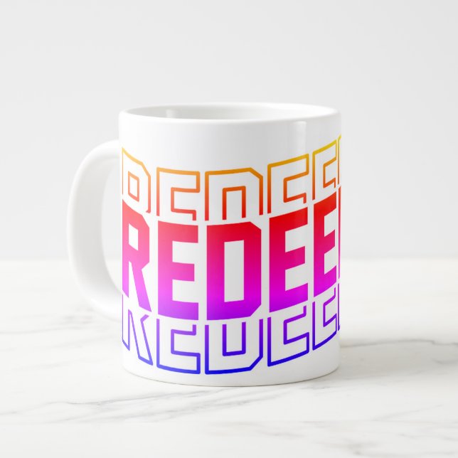 Redeemed Psalm 106:10 Large Coffee Mug (Front Left)
