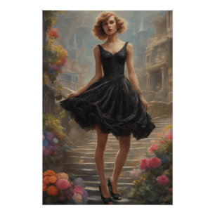 Redefined: AI-Designed Little Black Dress LBD Art Poster