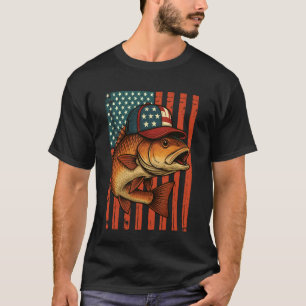 Redfish American Flag, Red Drum Fishing, Redfish T-Shirt