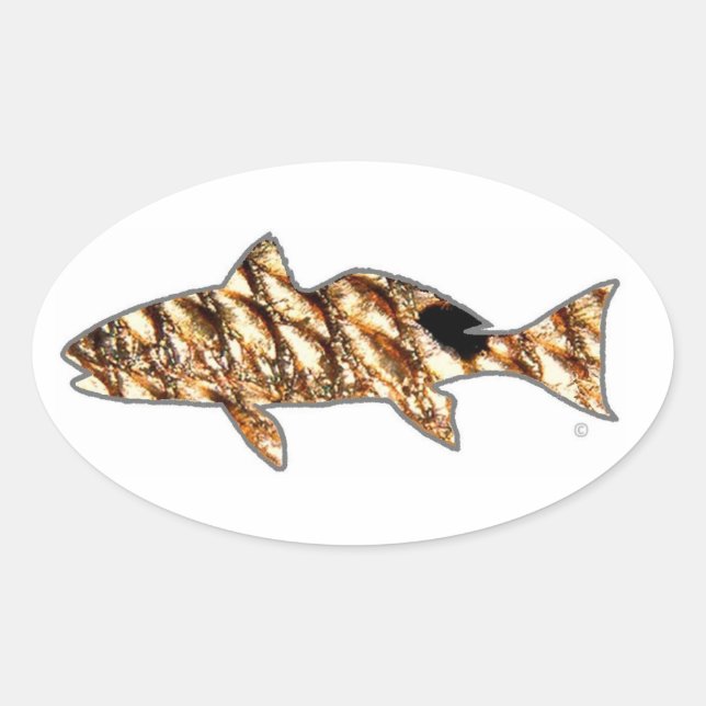 Redfish by Patternwear© Oval Sticker (Front)