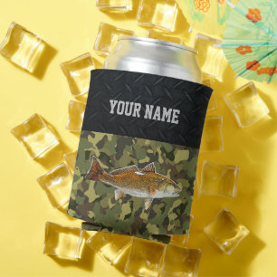 Redfish Drum Fishing Name Rugged Camo Can Cooler