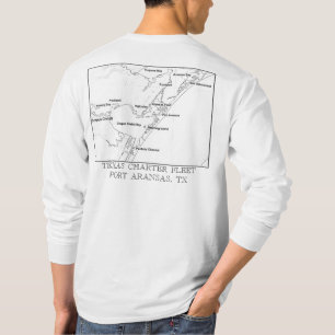 Redfish Get Bit w/ Port Aransas Chart T-Shirt