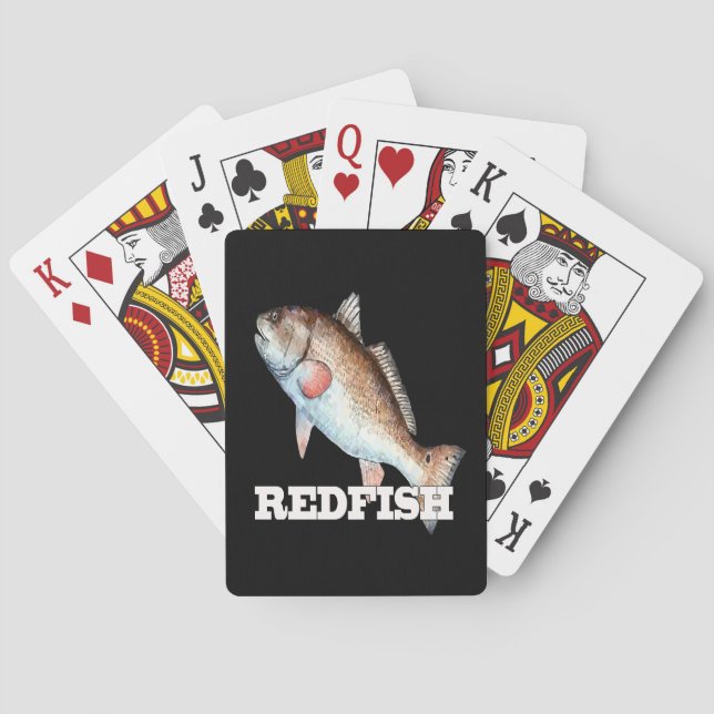Redfish Playing Cards (black) (Back)