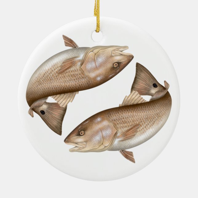 Redfish (Red Drum) Ceramic Ornament (Back)