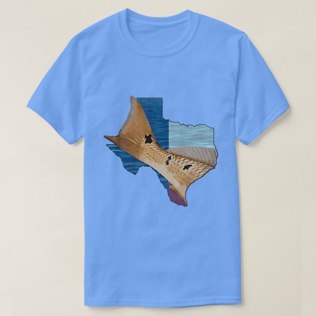 Redfish Teas Flag Fishing  T-Shirt (Design Front)
