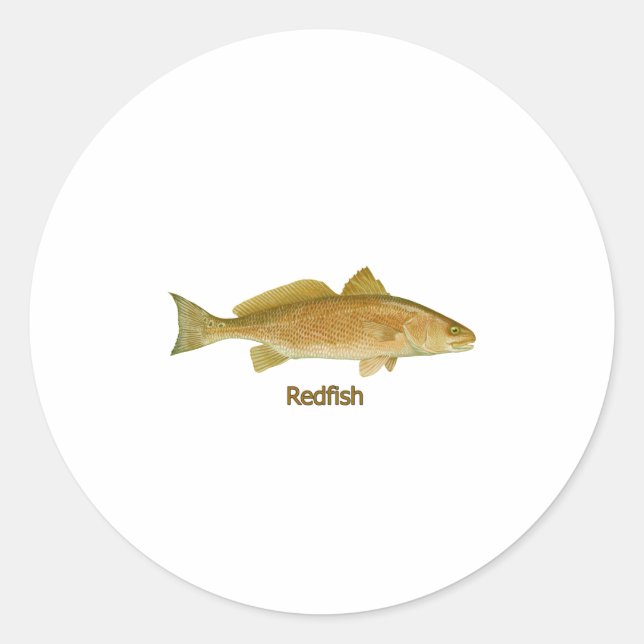 Redfish (titled) classic round sticker (Front)
