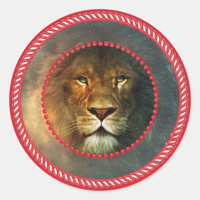 Redframe Lion Classic Round Sticker (Front)