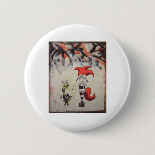 redhairedstripedw_freind1 6 cm round badge
