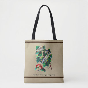 Redhaw Hawthorn On Old Paper Tote Bag