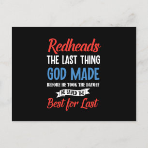 Redhead Are The Best Red Hair Ginger Redheads Gift Postcard