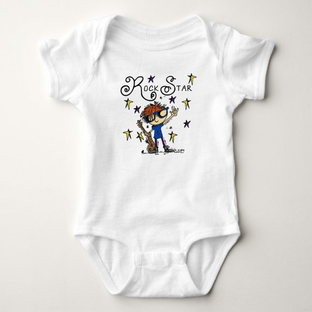 Redhead Boy Rock Star Baby Bodysuit (Front)