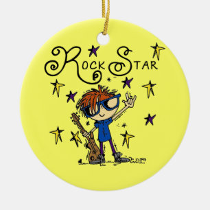 Redhead Boy Rock Star Ceramic Tree Decoration