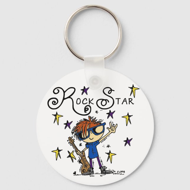 Redhead Boy Rock Star Key Ring (Front)