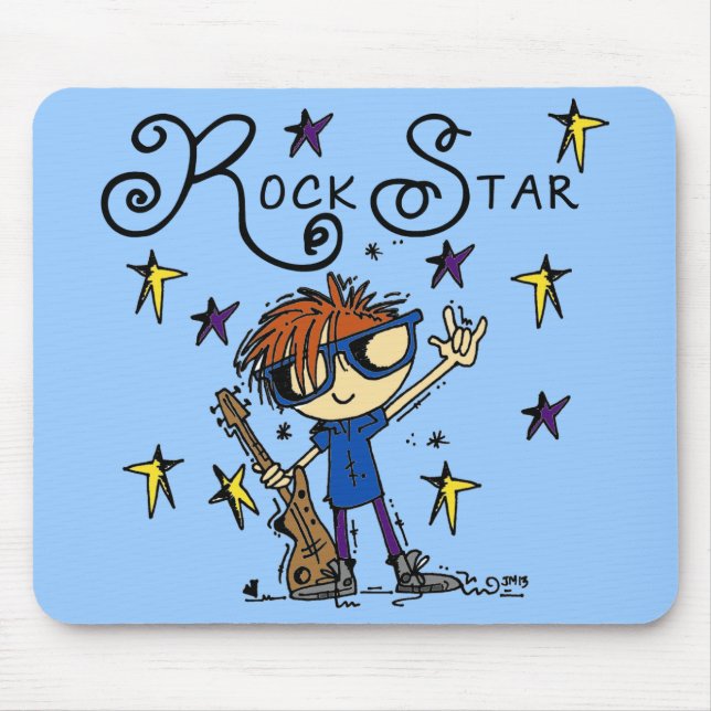 Redhead Boy Rock Star Mouse Pad (Front)