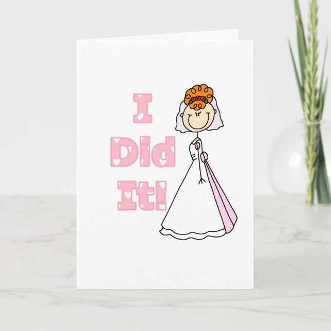 Redhead Bride I Did It Announcement (Front)