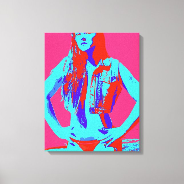 redhead confident bikini girl wrapped canvas (Front)
