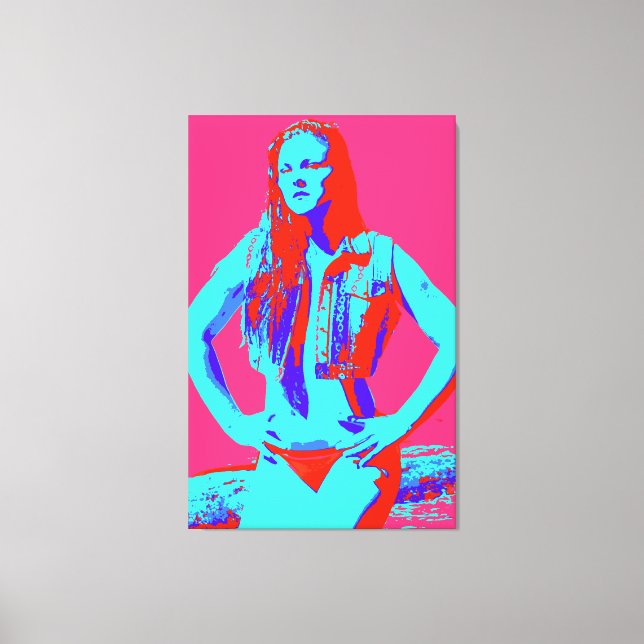 redhead confident bikini girl wrapped canvas (Front)