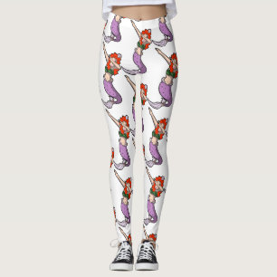 redhead dabbing mermaid leggings
