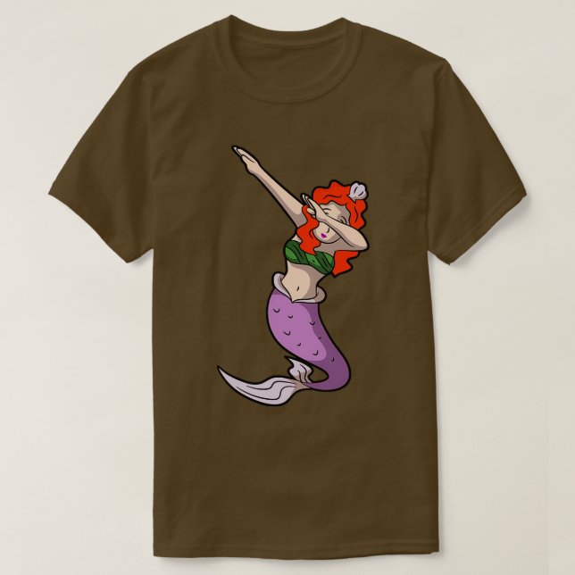 redhead dabbing mermaid T-Shirt (Design Front)