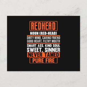 Redhead Definition Cute Red Hair Girls Women Postcard