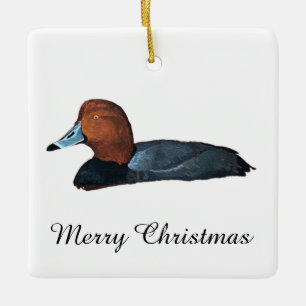 Redhead Duck Ceramic Ornament