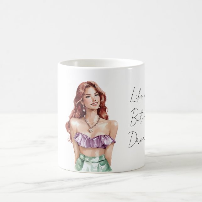 Redhead Female Purple Green Coffee Mug (Center)