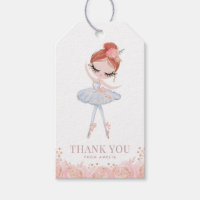 Redhead Girl Ballerina in White Dress Birthday