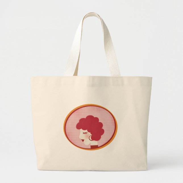 Redhead Girl in the Mirror  Large Tote Bag (Front)