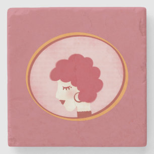 Redhead Girl in the Mirror Stone Coaster