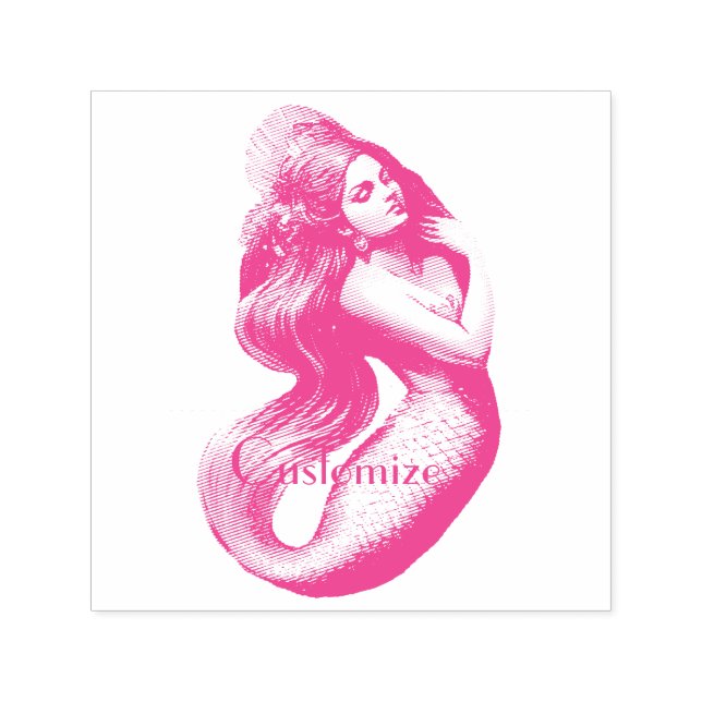 Redhead Mermaid Beauty Thunder_Cove  Self-inking Stamp (Design)