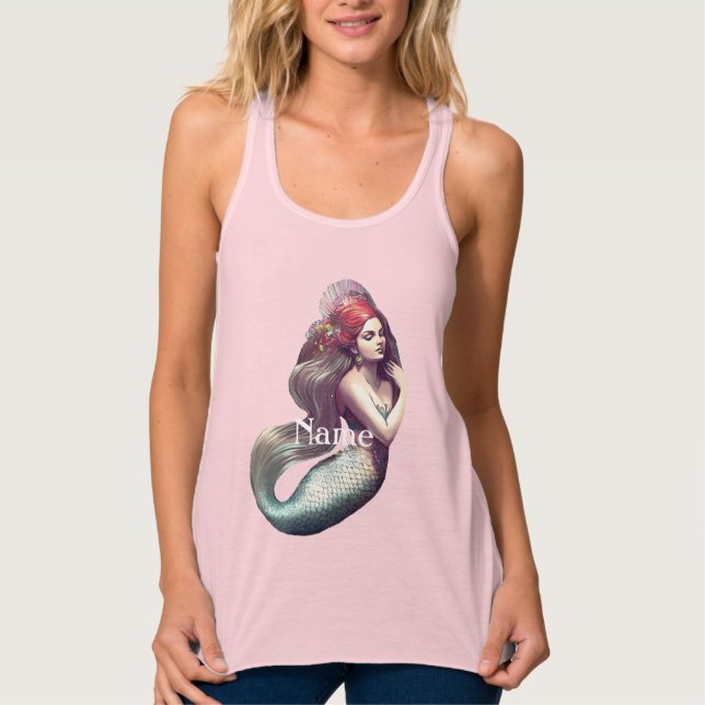 Redhead Mermaid Beauty Thunder_Cove Singlet (Front)