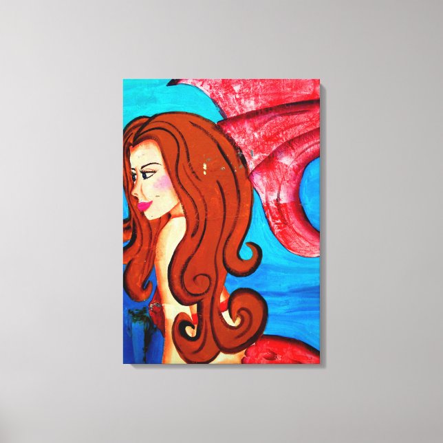 redhead mermaid canvas print (Front)