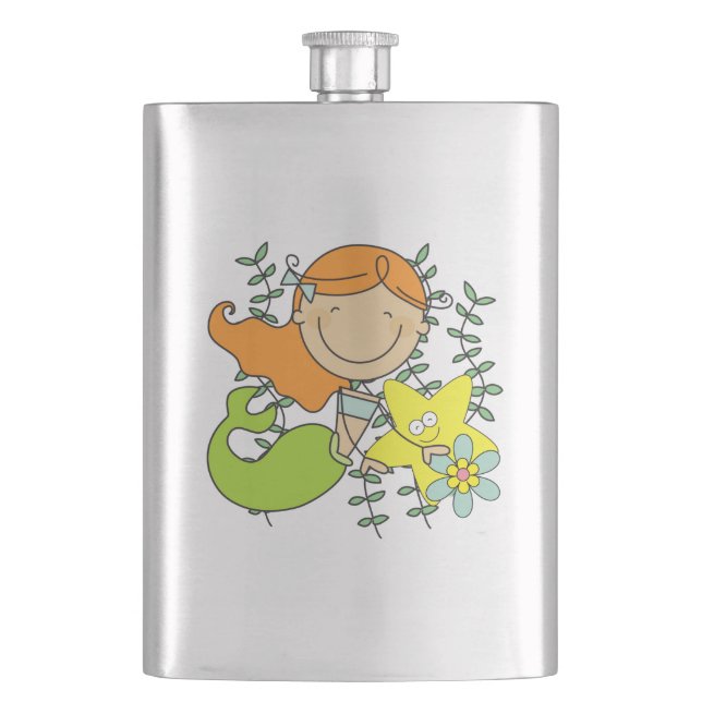 Redhead Mermaid Hip Flask (Front)